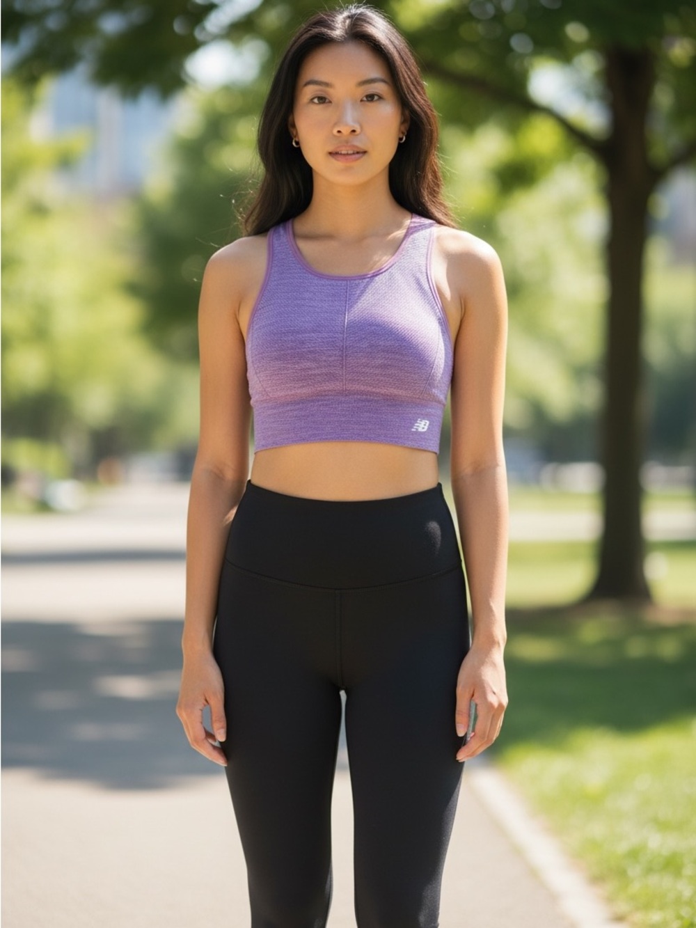 New Balance Purple Seamless Longline Sports Bra Size Small S/P